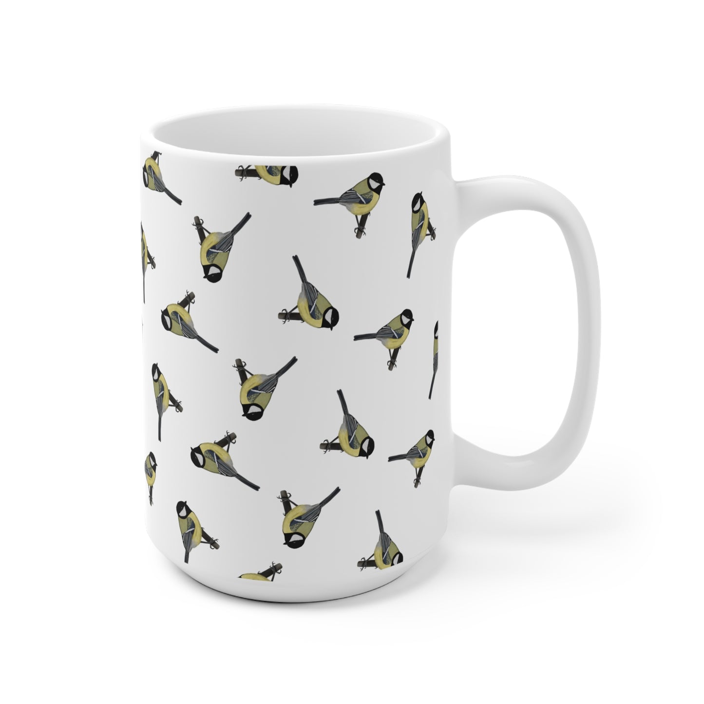 Kohlmeise Tasse mit 11 oz Hintergrund