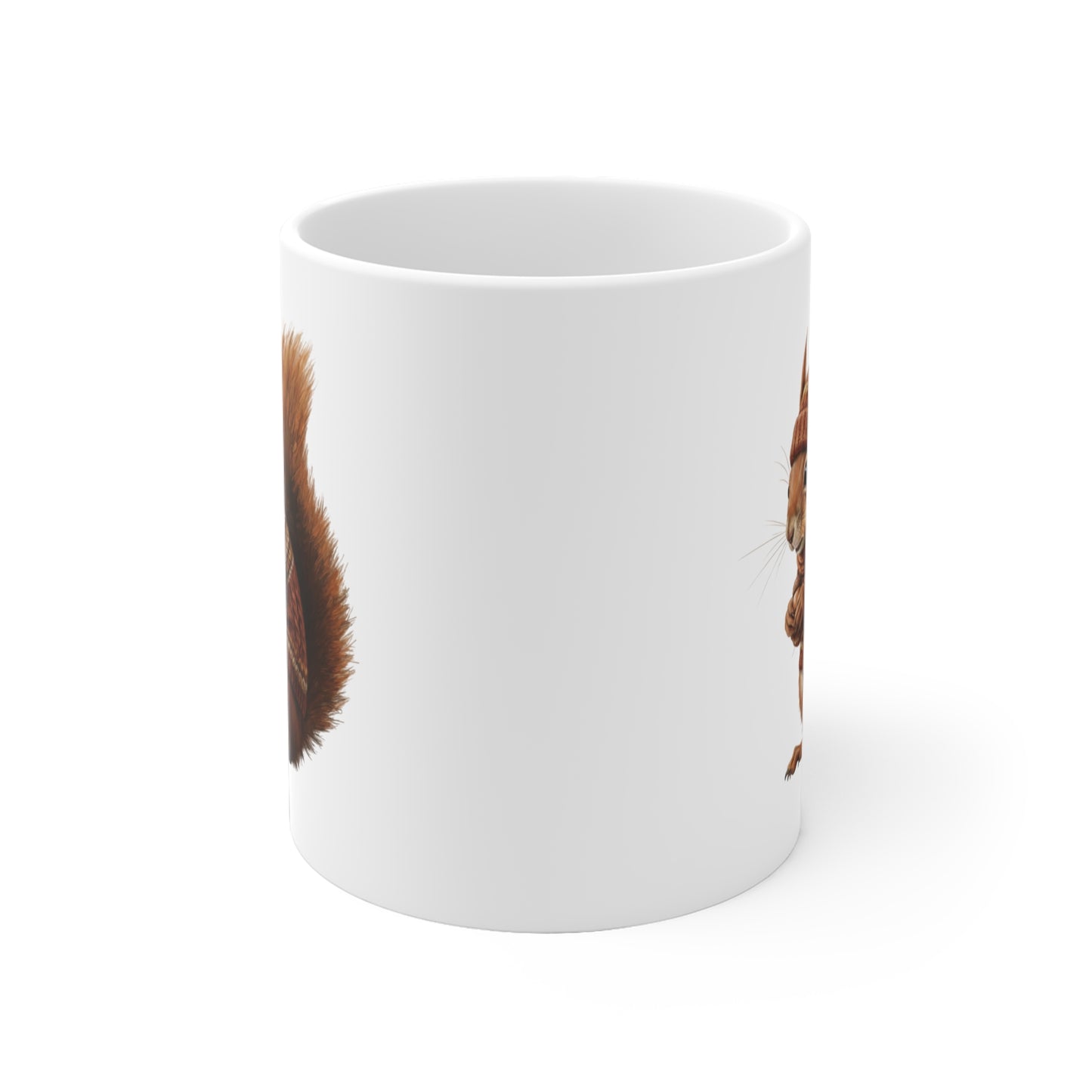 Eichhörnchen mit Strickpullover Weihnachtliche Tasse mit Tiermotiv – Ideal für Kakao & Kaffee