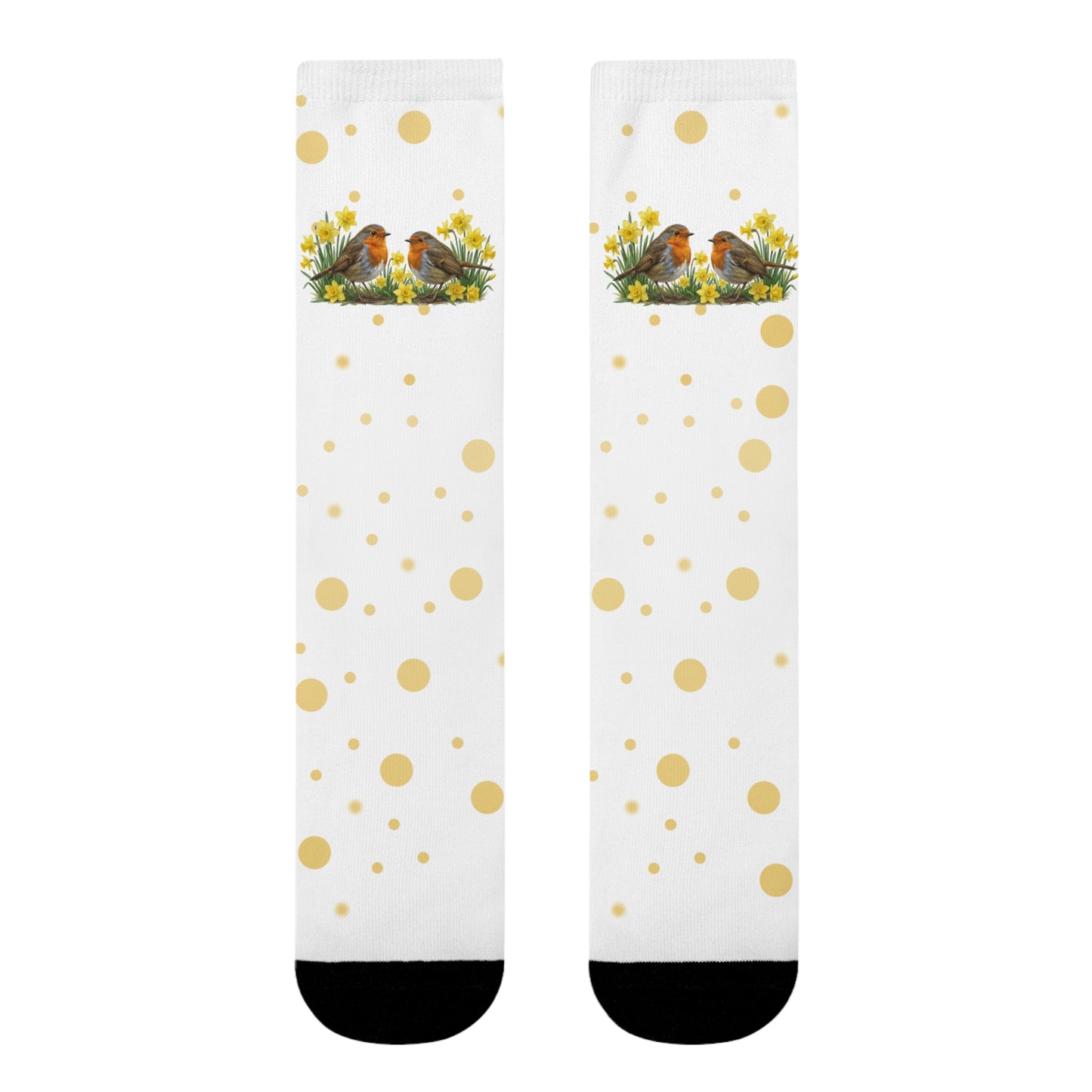 Rotkehlchen Vogel Socken – Vögel in Osterglocken Geschenk für Vogelfreunde