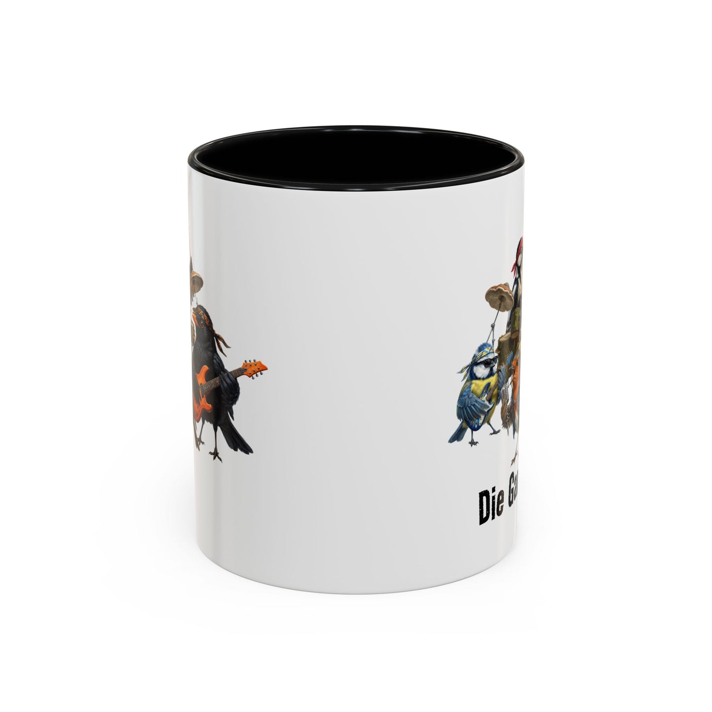 Die Gartenvögel Full Lineup – Offizielle Tour-Tasse | Zweifarbige Premium Keramik (Schwarz/Weiß)