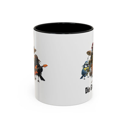 Die Gartenvögel Full Lineup – Offizielle Tour-Tasse | Zweifarbige Premium Keramik (Schwarz/Weiß)
