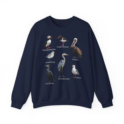 Papageitaucher und Möwe Sweatshirt Vogelmotiv mit Animal Graphic Tee Hintergrund