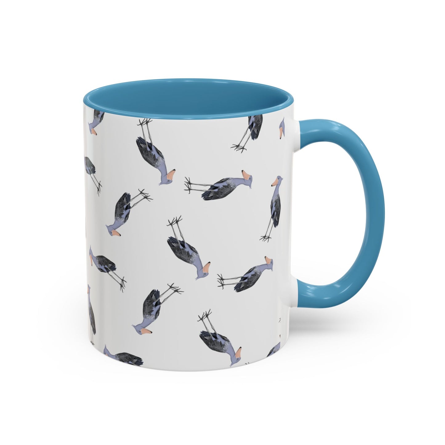 Schuhschnabel Tasse mit Streumuster | Vogelmotiv Kaffeebecher für Vogelbeobachter & Naturfreunde – Accent Coffee Mug,
