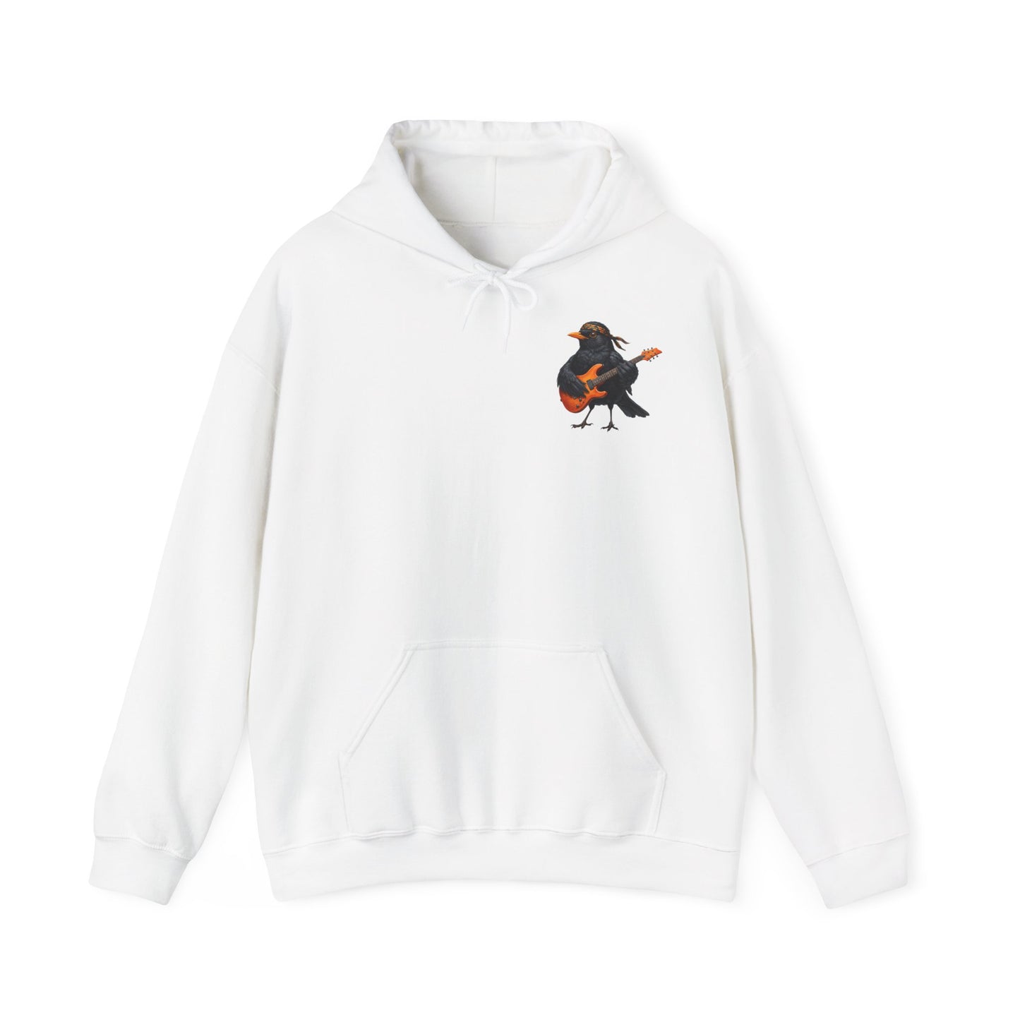 Blacky Amsel mit Gitarre – Premium Band-Hoodie | Die Gartenvögel – artistic apparel, Kapuzenpullover