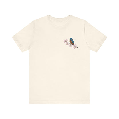Eisvogel T-Shirt mit Kirschblüten | Florales Vogelmotiv für Vogelfreunde – bird graphic tee, Vogel