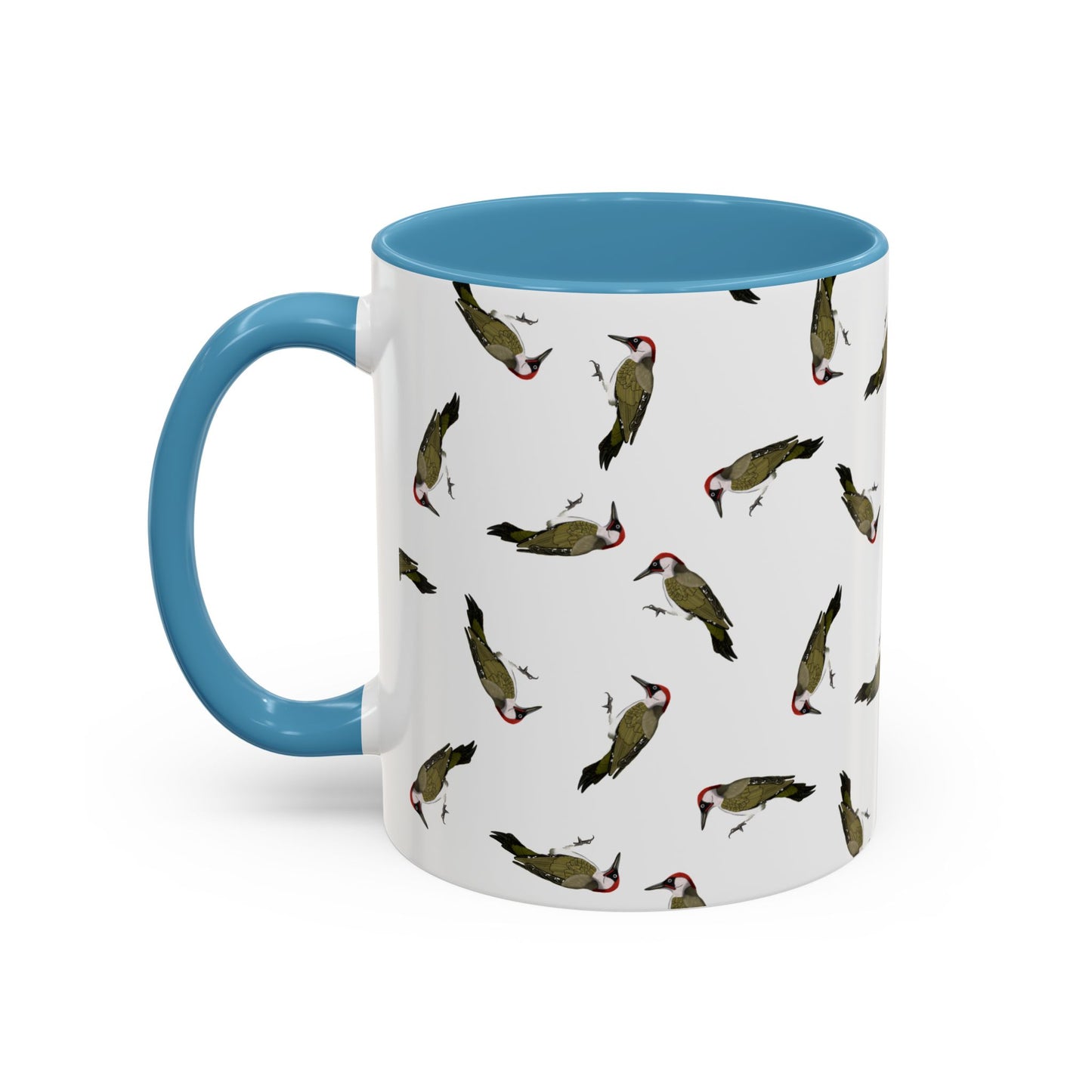 Grünspecht Tasse mit Streumuster | Vogelmotiv Kaffeebecher für Vogelbeobachter & Naturfreunde