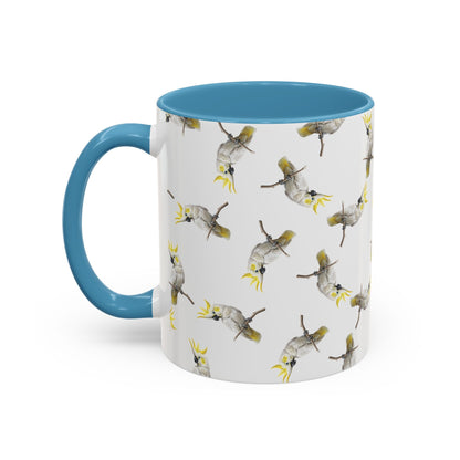 Kakadu Tasse mit Streumuster | Vogelmotiv Kaffeebecher für Vogelbeobachter & Naturfreunde