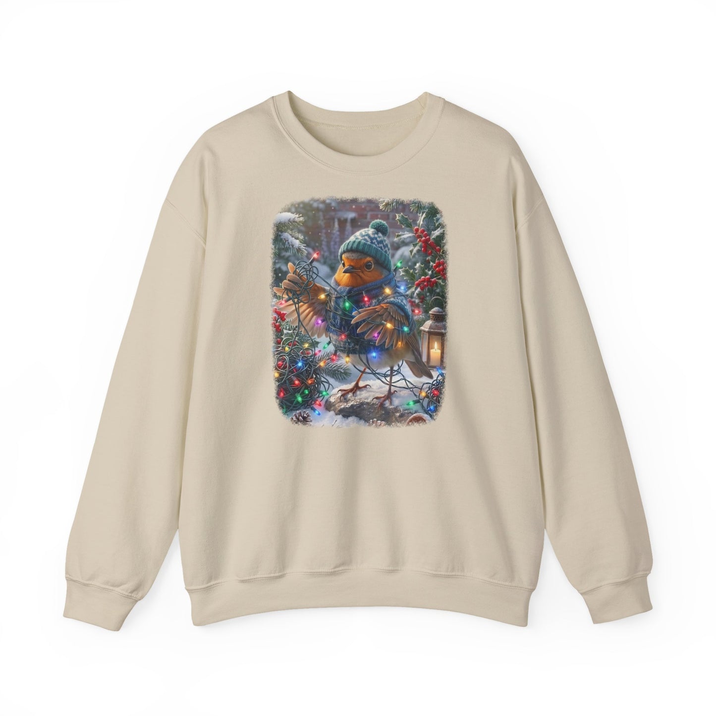 Premium Sweatshirt Rosi Rotkehlchen und die Lichterkette