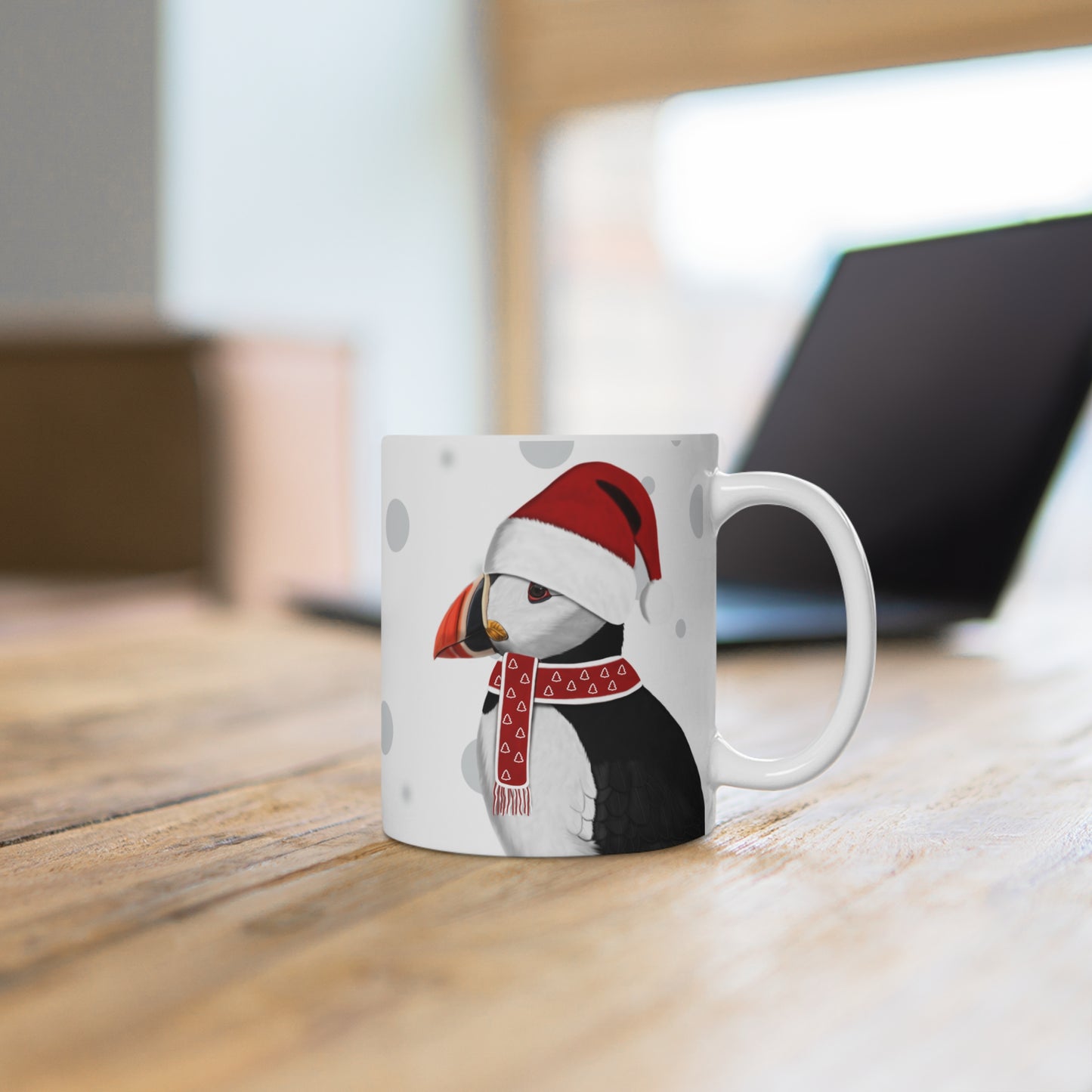 Papageitaucher als Weihnachtsmann Vogel Tasse