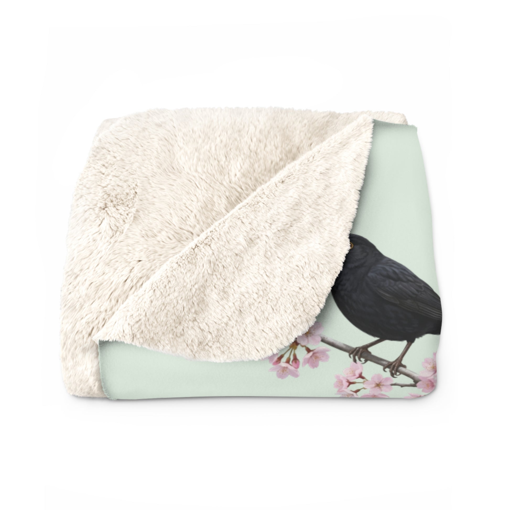Amsel Decke – bird pattern blanket, cozy fleece