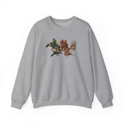 Kuscheliges Vogelmotiv Winter-Sweatshirt: Die Tier-Gang mit Mütze & Pullover