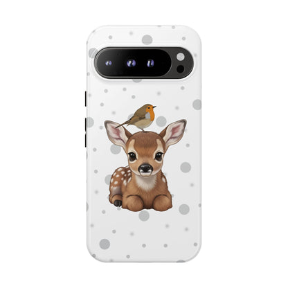 Rotkehlchen mit Rehkitz iPhone & Google Pixel Tiermotiv Handyhülle - Tierisch guter Schutz