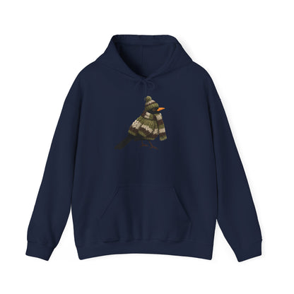 Amsel mit Strickpullover Hoodie - Vogel Kapuzenpullover für Vogelbeobachter & Naturliebhaber mit Vogelmotiv