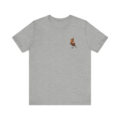 Rotkehlchen in Strick T-Shirt – Weiches Premium Shirt mit Winterlichem Vogelmotiv