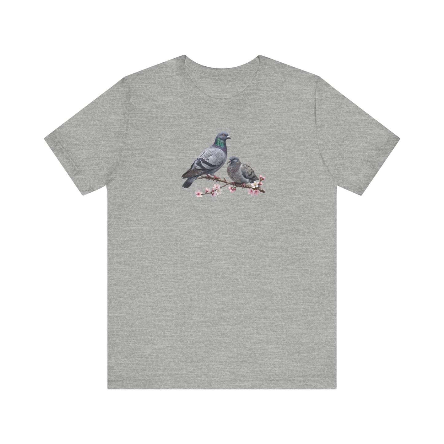 Taube & Jungvogel T-Shirt | Frühlingsblüten Vogelmotiv für Vogelbeobachter