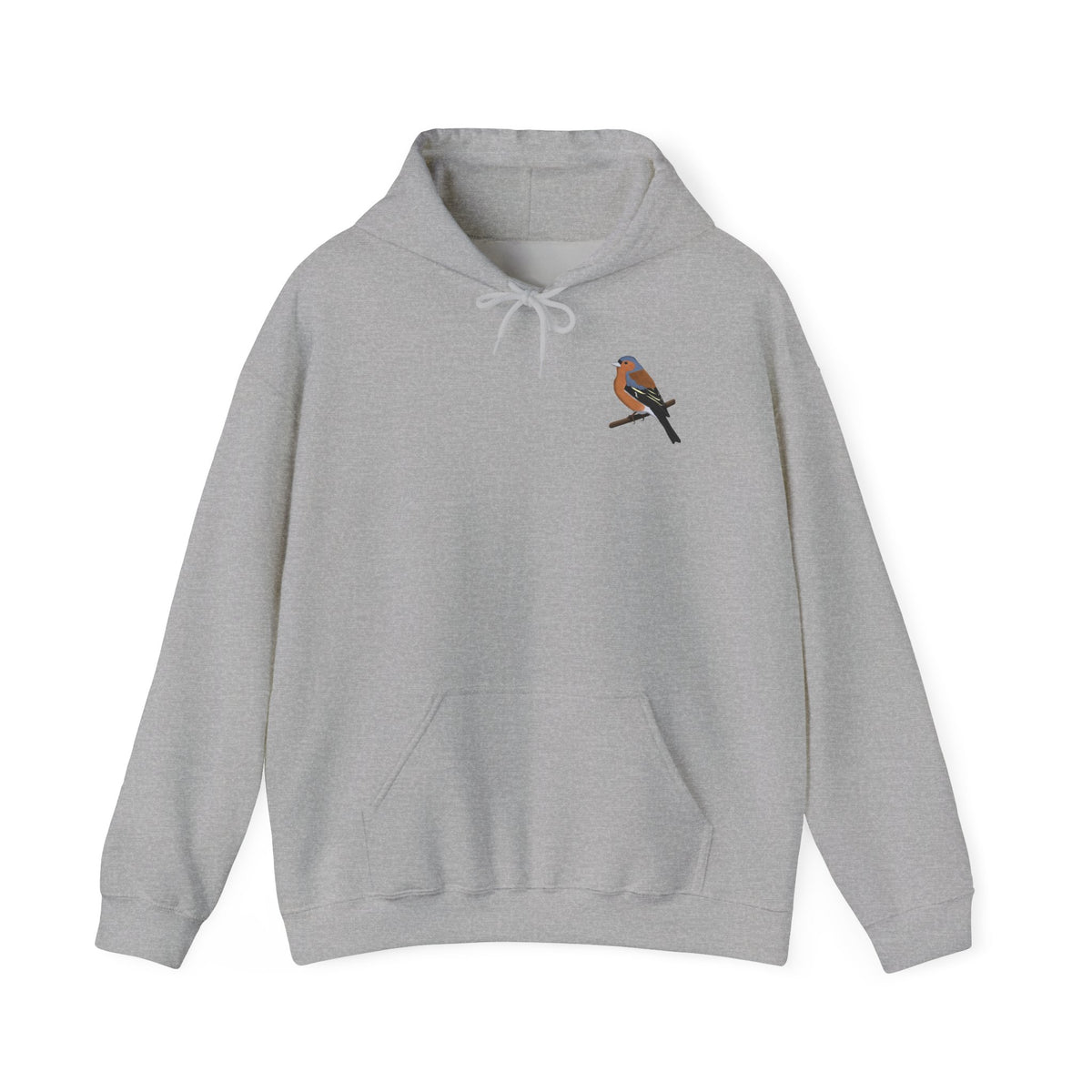 Buchfink Kapuzenpullover – Dezenter Vogel-Hoodie mit kleinem Brustmotiv für Naturfreunde