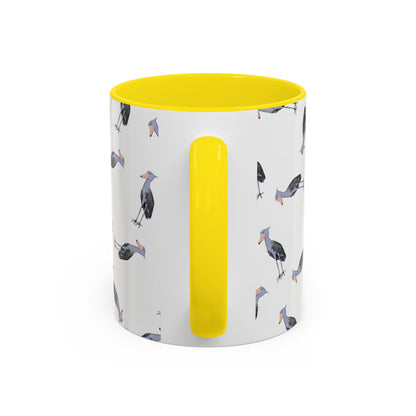 Schuhschnabel Tasse mit Streumuster | Vogelmotiv Kaffeebecher für Vogelbeobachter & Naturfreunde – Accent Coffee Mug, Birds Design