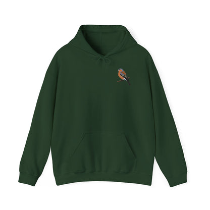 Buchfink Kapuzenpullover – Dezenter Vogel-Hoodie mit kleinem Brustmotiv für Naturfreunde