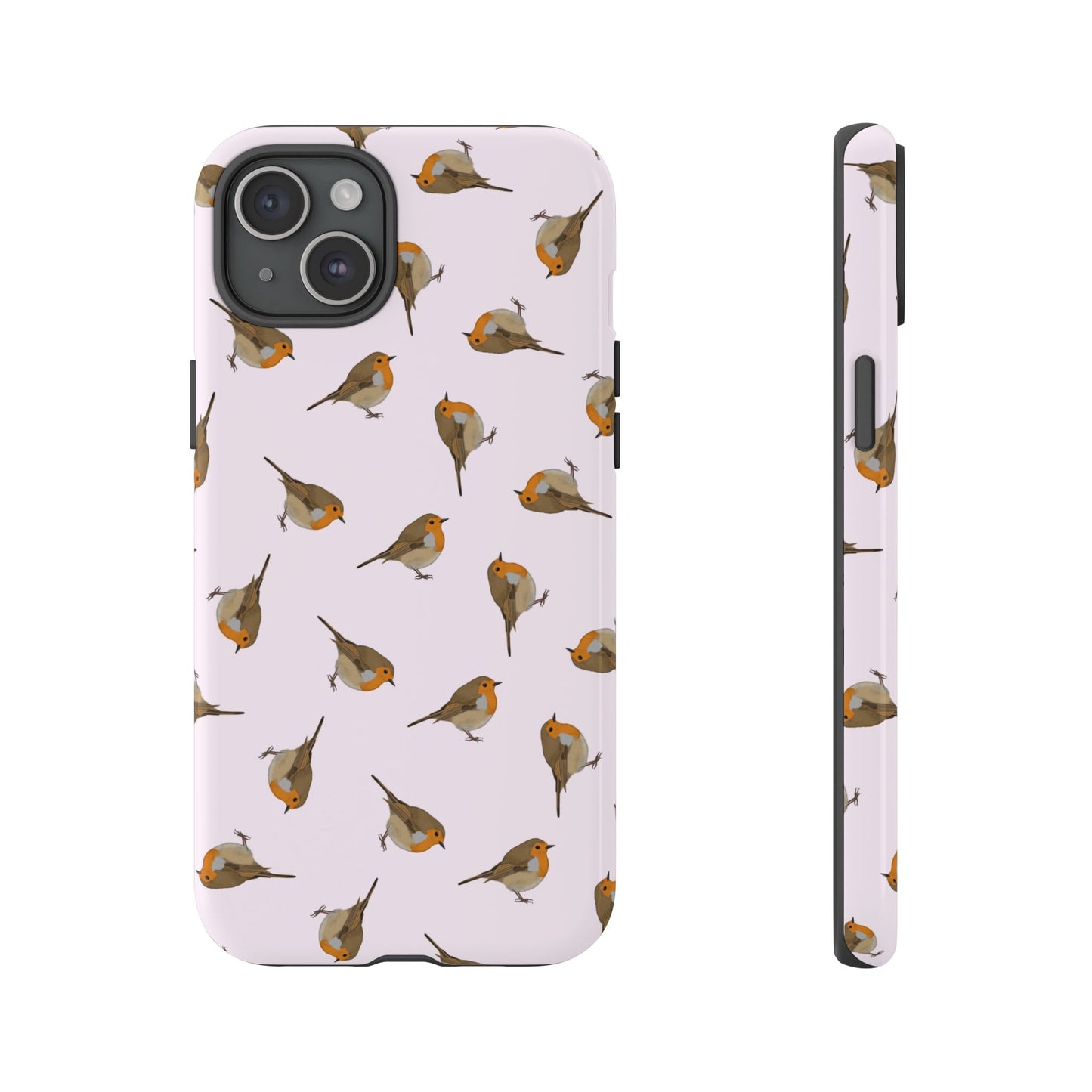 Rotkehlchen Handyhülle in Rosa | Vogel-Motiv für iPhone & Google Pixel