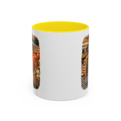 Premium Keramiktasse Rosi Rotkehlchen & der Riesen-Kürbis | 330 ml | Lustiges Geschenk für Vogelfreunde