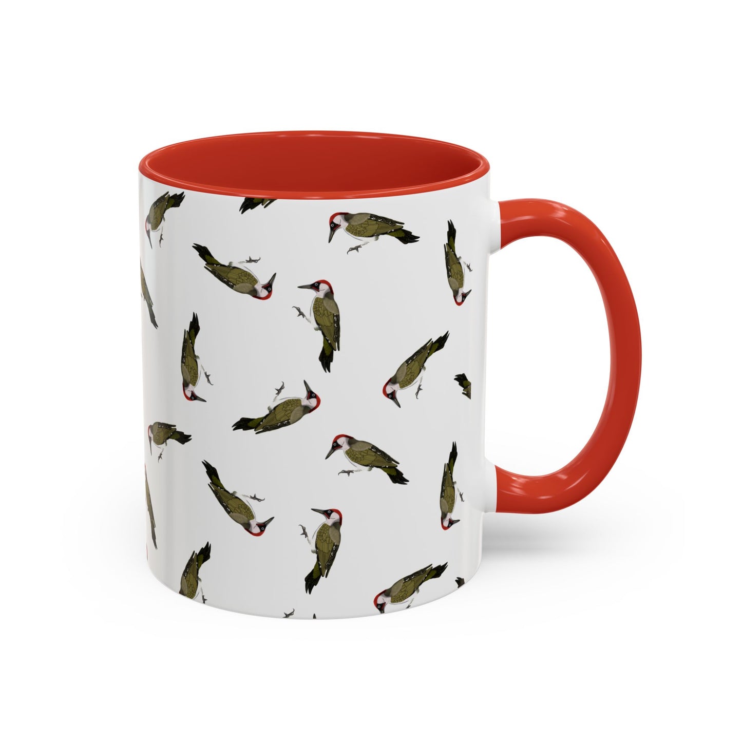 Grünspecht Tasse mit Streumuster | Vogelmotiv Kaffeebecher für Vogelbeobachter & Naturfreunde