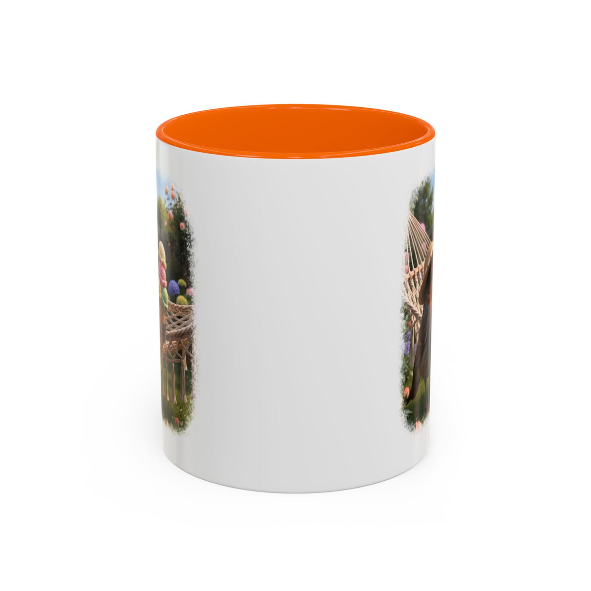 Keramiktasse Rosi Rotkehlchen und das Riesen-Eis im Garten (330 ml) – jz.birds