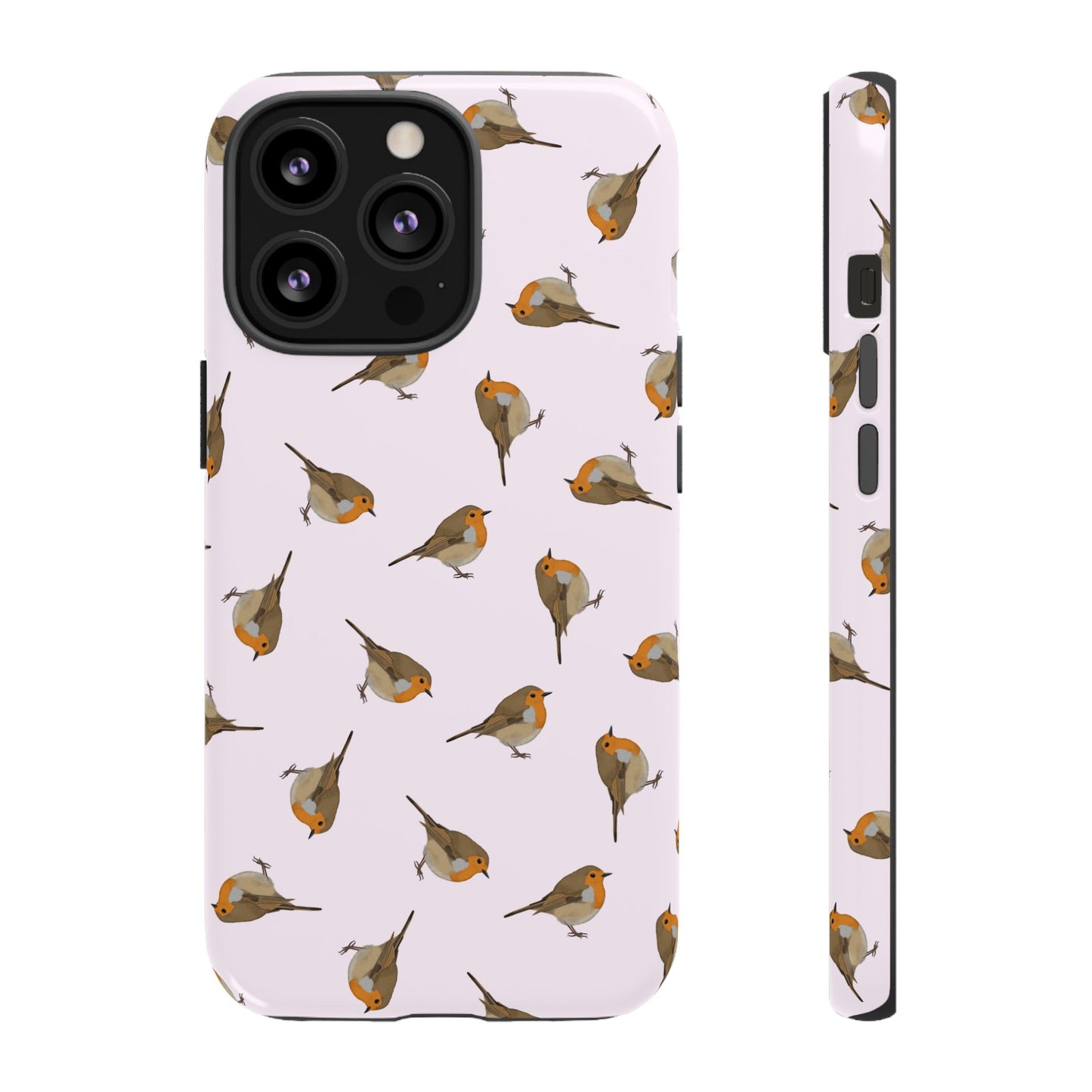 Rotkehlchen Handyhülle in Rosa | Vogel-Motiv für iPhone & Google Pixel
