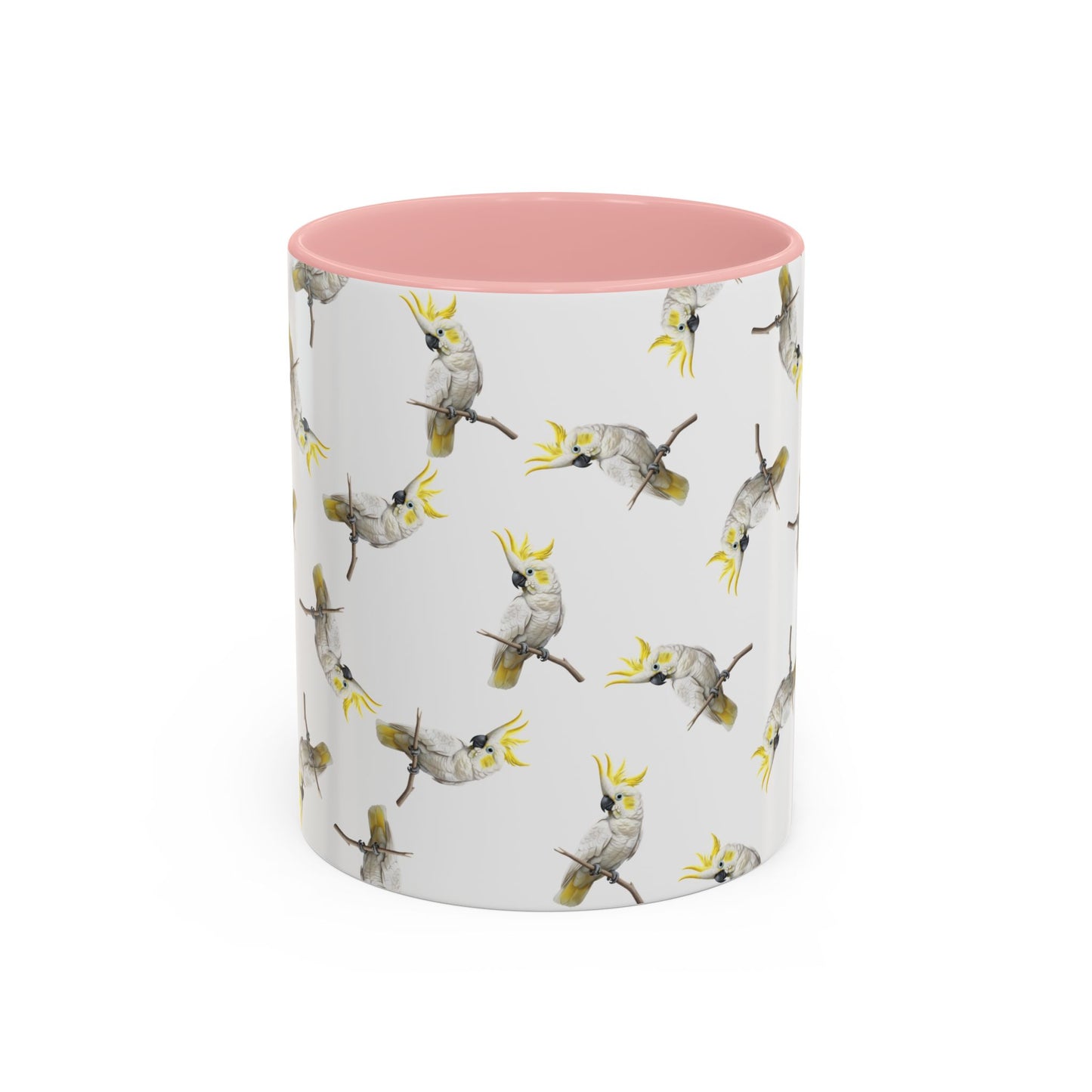 Kakadu Tasse mit Streumuster | Vogelmotiv Kaffeebecher für Vogelbeobachter & Naturfreunde