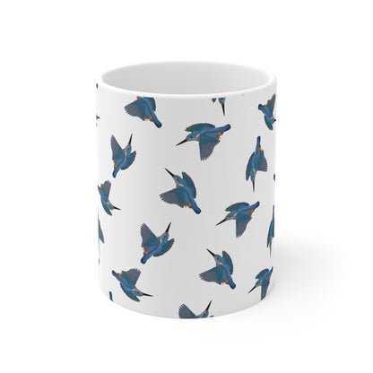 Eisvogel Tasse – mit Streumuster | Vogelmotiv Kaffeebecher für Vogelbeobachter & Naturfreunde