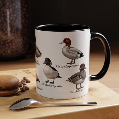 Tasse mit Entenarten: – Accent Coffee Mug, Birds Design