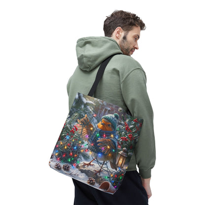 Premium Tragetasche Rosi Rotkehlchen und die Lichterkette (40 x 40 cm)