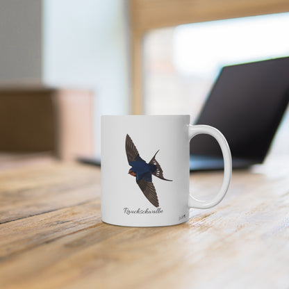 Rauchschwalbe Vogel Tasse Weiß für Vogelbeobachter