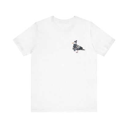Möwe in Strick T-Shirt – Weiches Premium Shirt mit Winterlichem Vogelmotiv