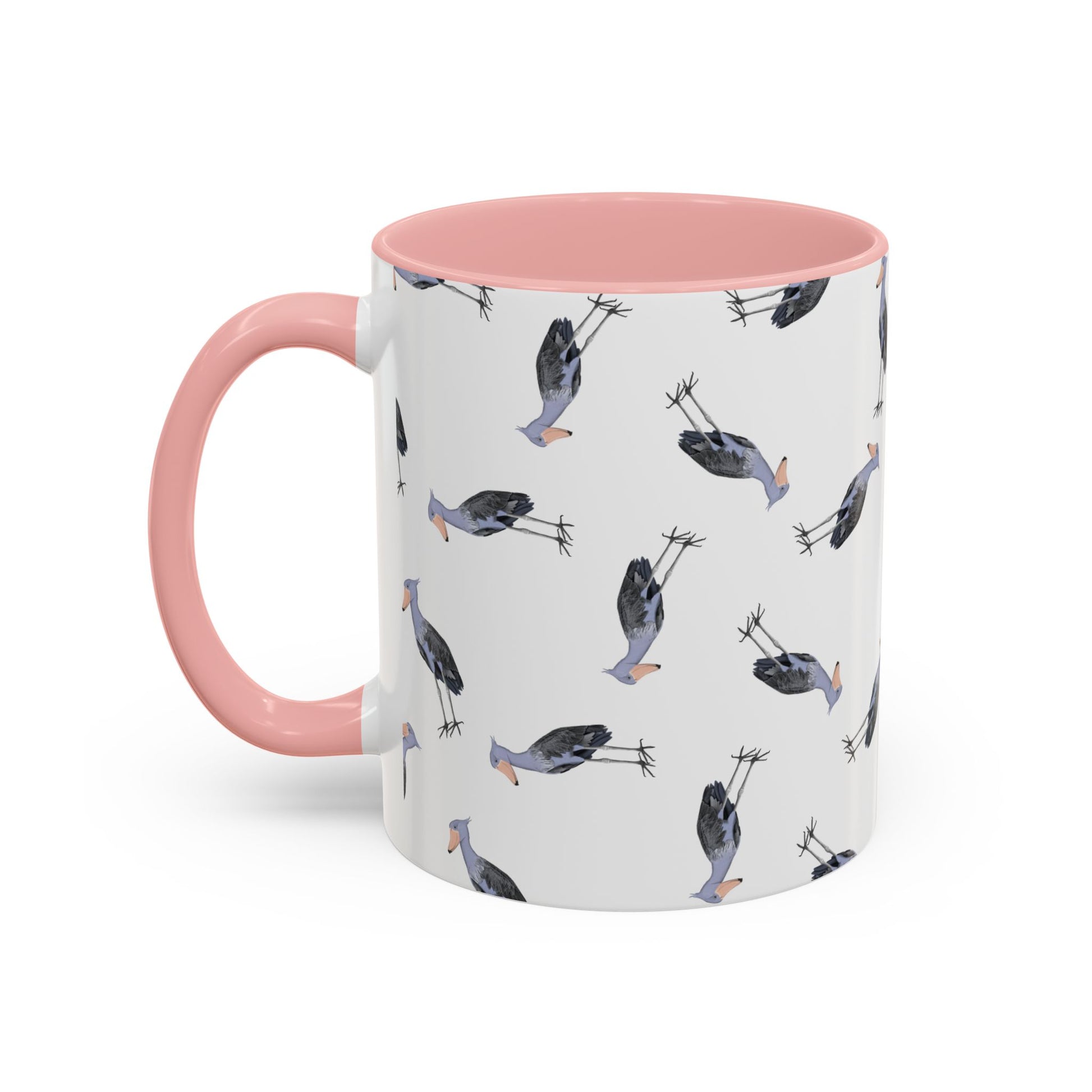 Schuhschnabel Tasse mit Streumuster | Vogelmotiv Kaffeebecher für Vogelbeobachter & Naturfreunde – Accent Coffee Mug, Birds Design