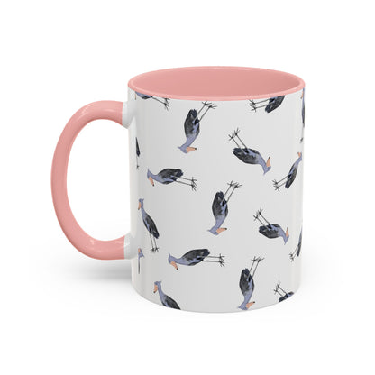 Schuhschnabel Tasse mit Streumuster | Vogelmotiv Kaffeebecher für Vogelbeobachter & Naturfreunde – Accent Coffee Mug, Birds Design