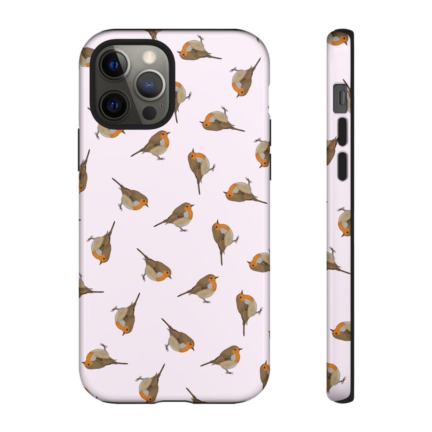 Rotkehlchen Handyhülle – in Rosa | Vogel-Motiv für iPhone & Google Pixel