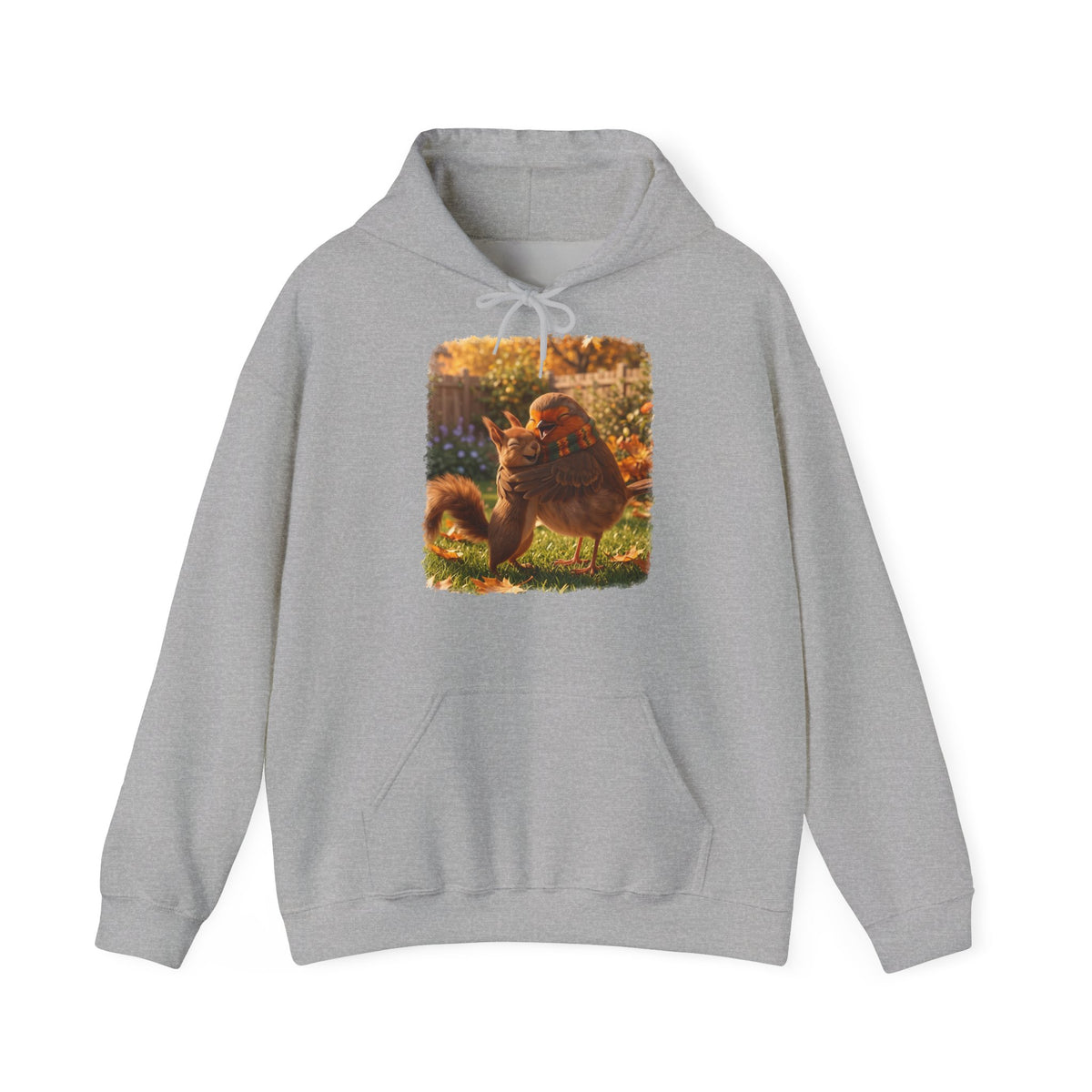 Hoodie Rosi Rotkehlchen & Eichhörnchen | Kapuzenpullover für Vogelfreunde