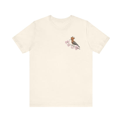 Wiedehopf T-Shirt mit Kirschblüten | Florales Vogelmotiv für Vogelfreunde – bird graphic tee, Vogel