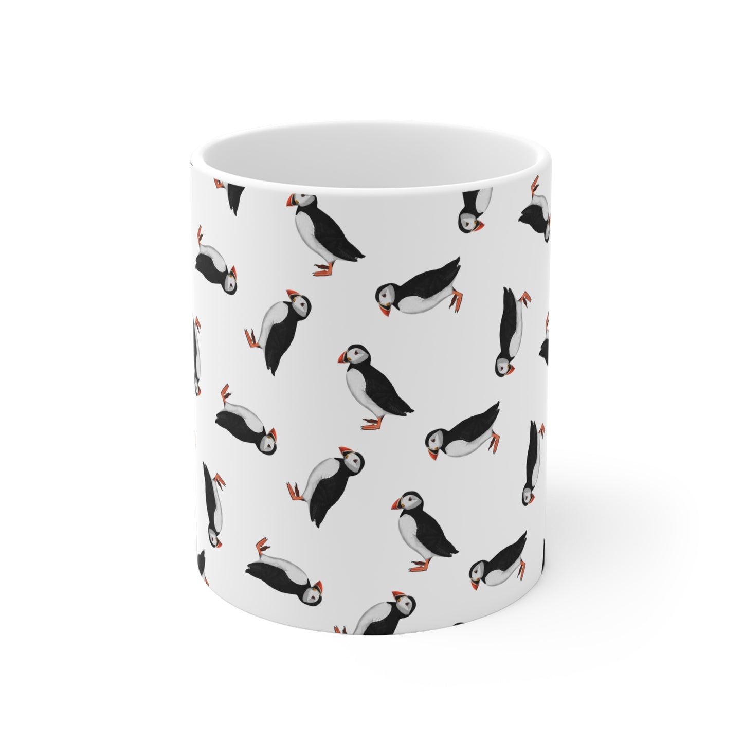 Papageitaucher Tasse – mit Streumuster | Vogelmotiv Kaffeebecher für Vogelbeobachter & Naturfreunde