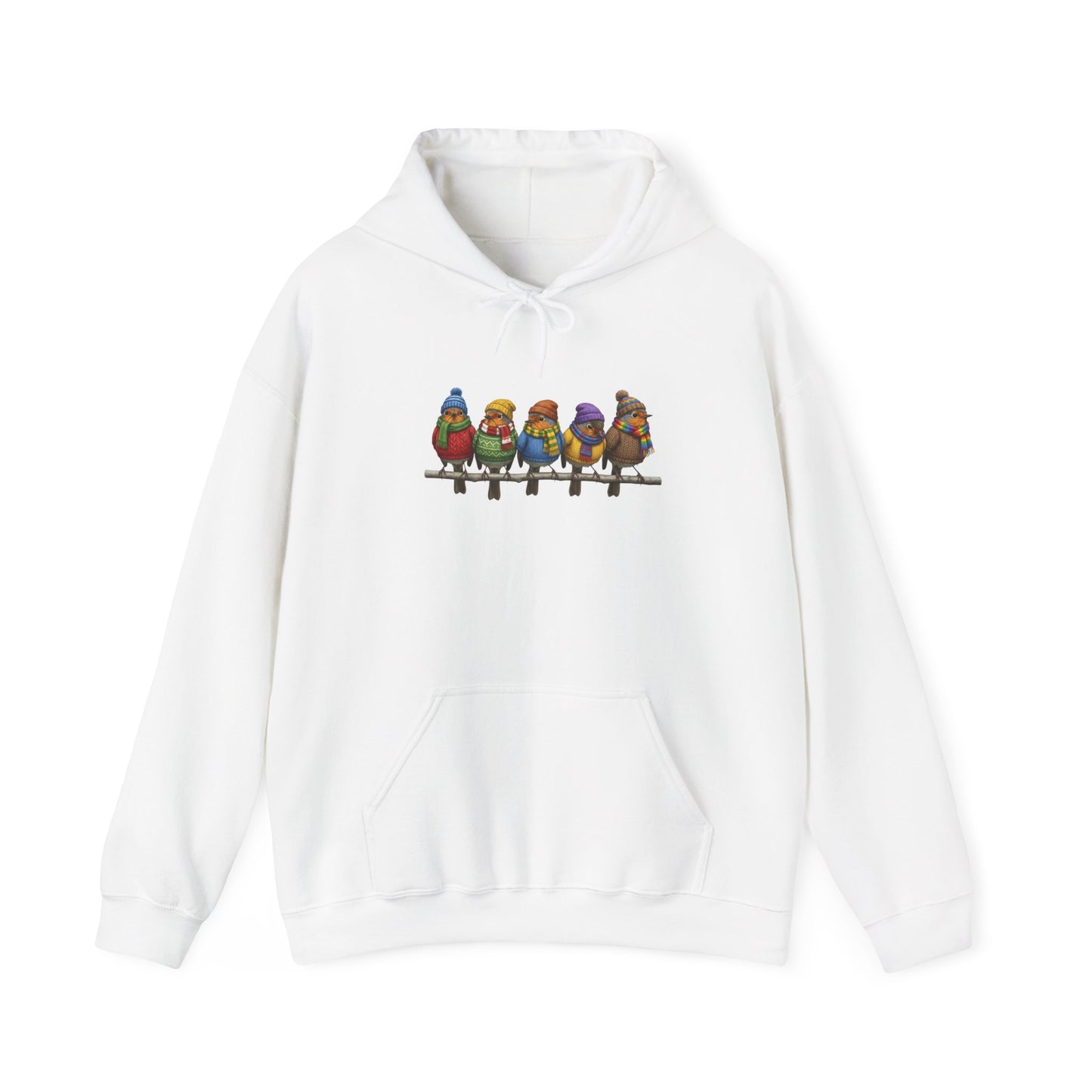 Rotkehlchen in Strick Hoodie - Vogel Kapuzenpullover für Vogelbeobachter & Naturliebhaber mit Vogelmotiv