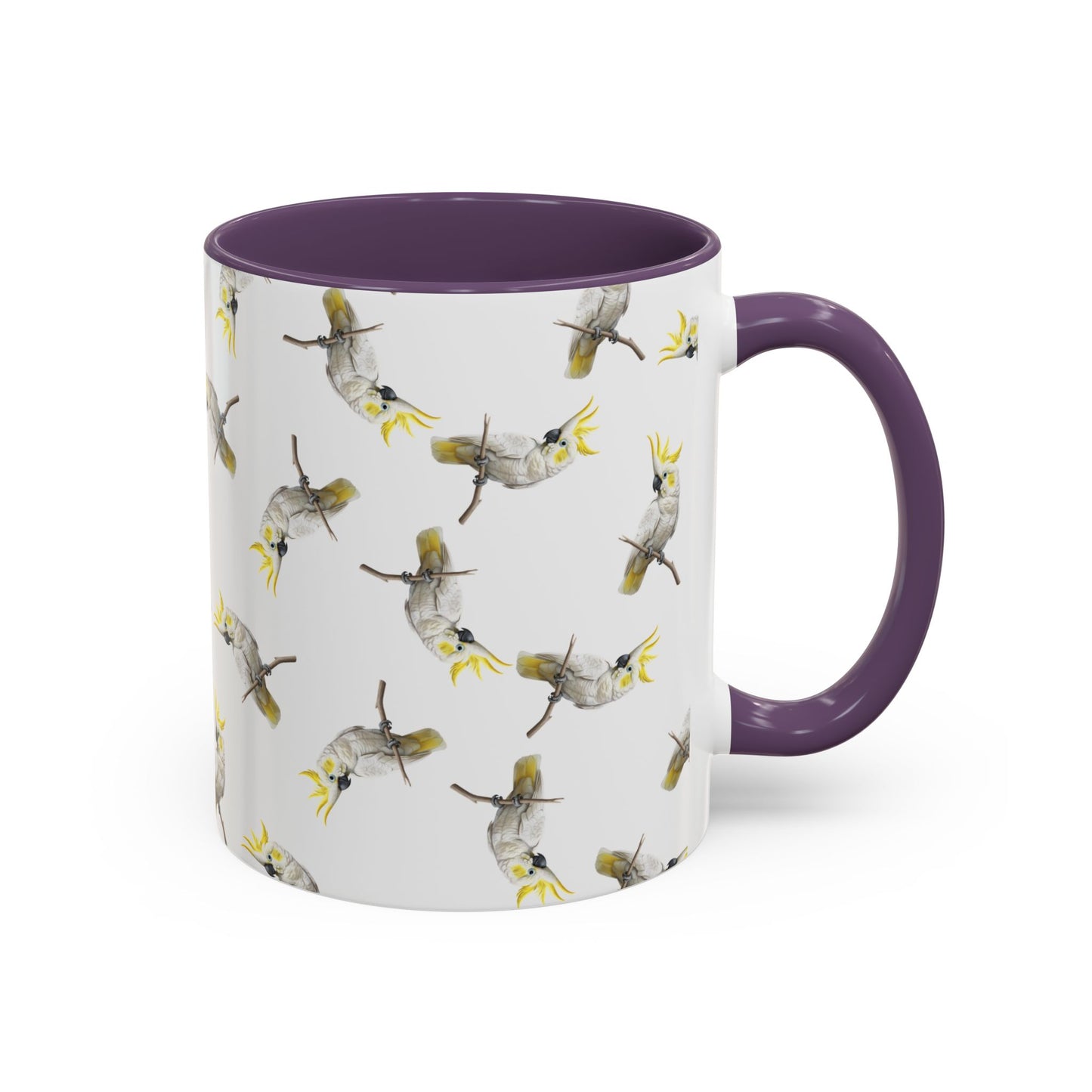 Kakadu Tasse mit Streumuster | Vogelmotiv Kaffeebecher für Vogelbeobachter & Naturfreunde