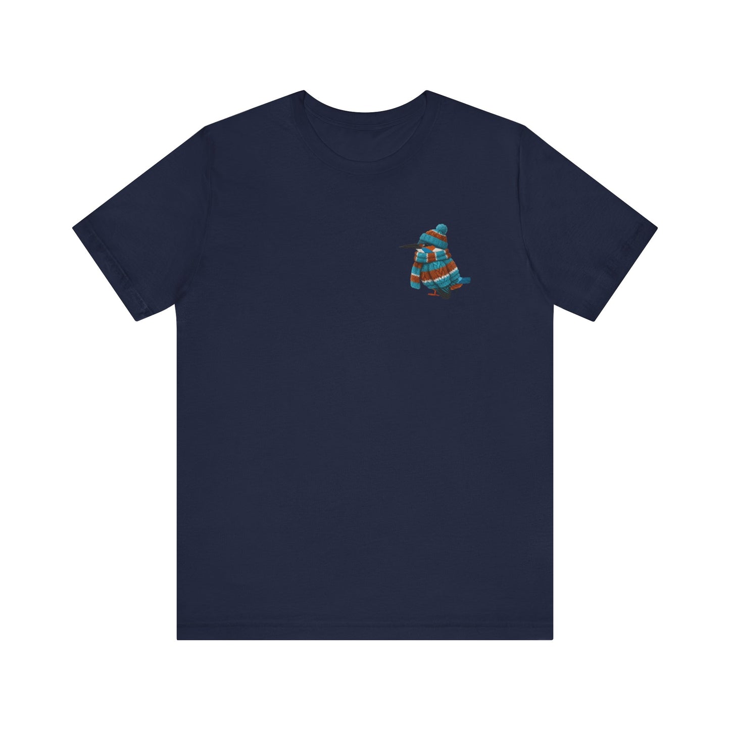 Eisvogel in Strick T-Shirt – Weiches Premium Shirt mit Winterlichem Vogelmotiv