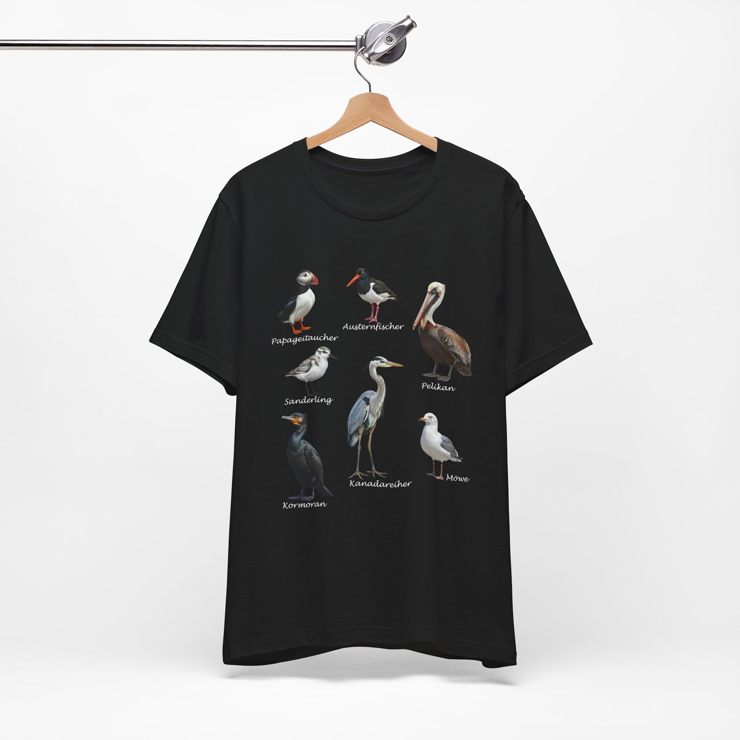 T-Shirt mit Küstenvögeln: Papageitaucher, Möwe & Co. | Vogelkunde & Strandliebe