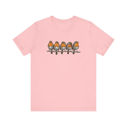 Rotkehlchen T-Shirt (Unisex) – Weiches Premium Shirt mit Einzigartigem Vogelmotiv