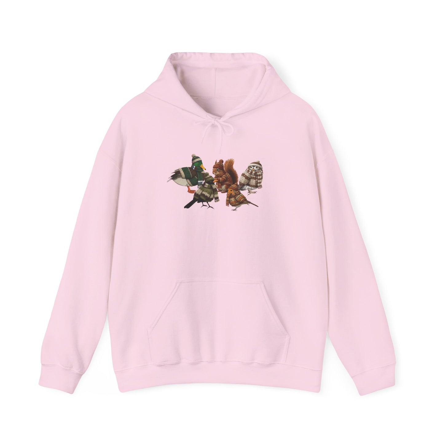 Lustiger Vogelmotiv Winter Hoodie: Die Tier-Gang im Strick-Outfit