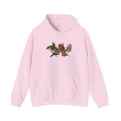 Lustiger Vogelmotiv Winter Hoodie: Die Tier-Gang im Strick-Outfit