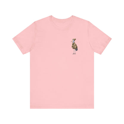Schuhschnabel in Strick T-Shirt – Weiches Premium Shirt mit Winterlichem Vogelmotiv