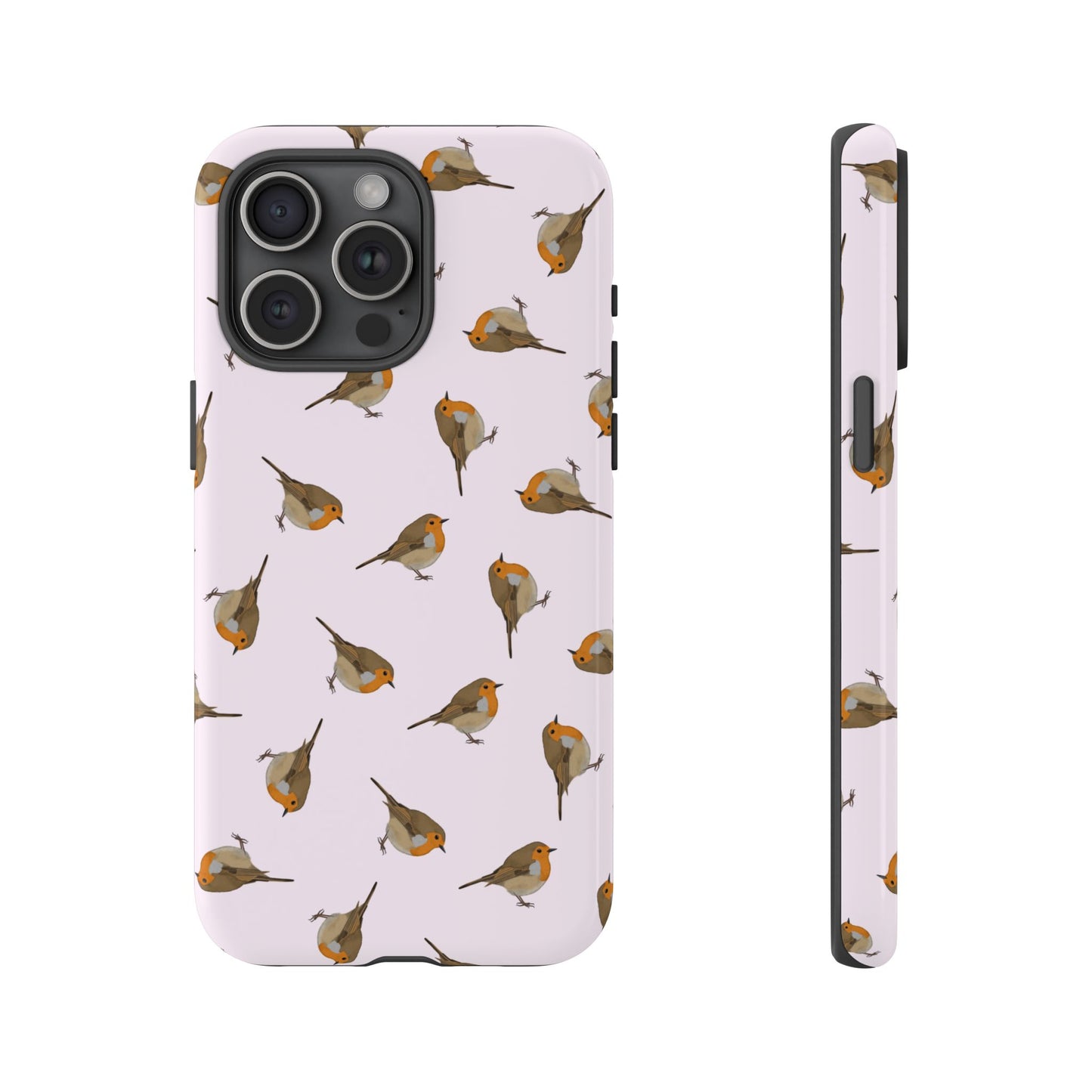 Rotkehlchen Handyhülle in Rosa | Vogel-Motiv für iPhone & Google Pixel