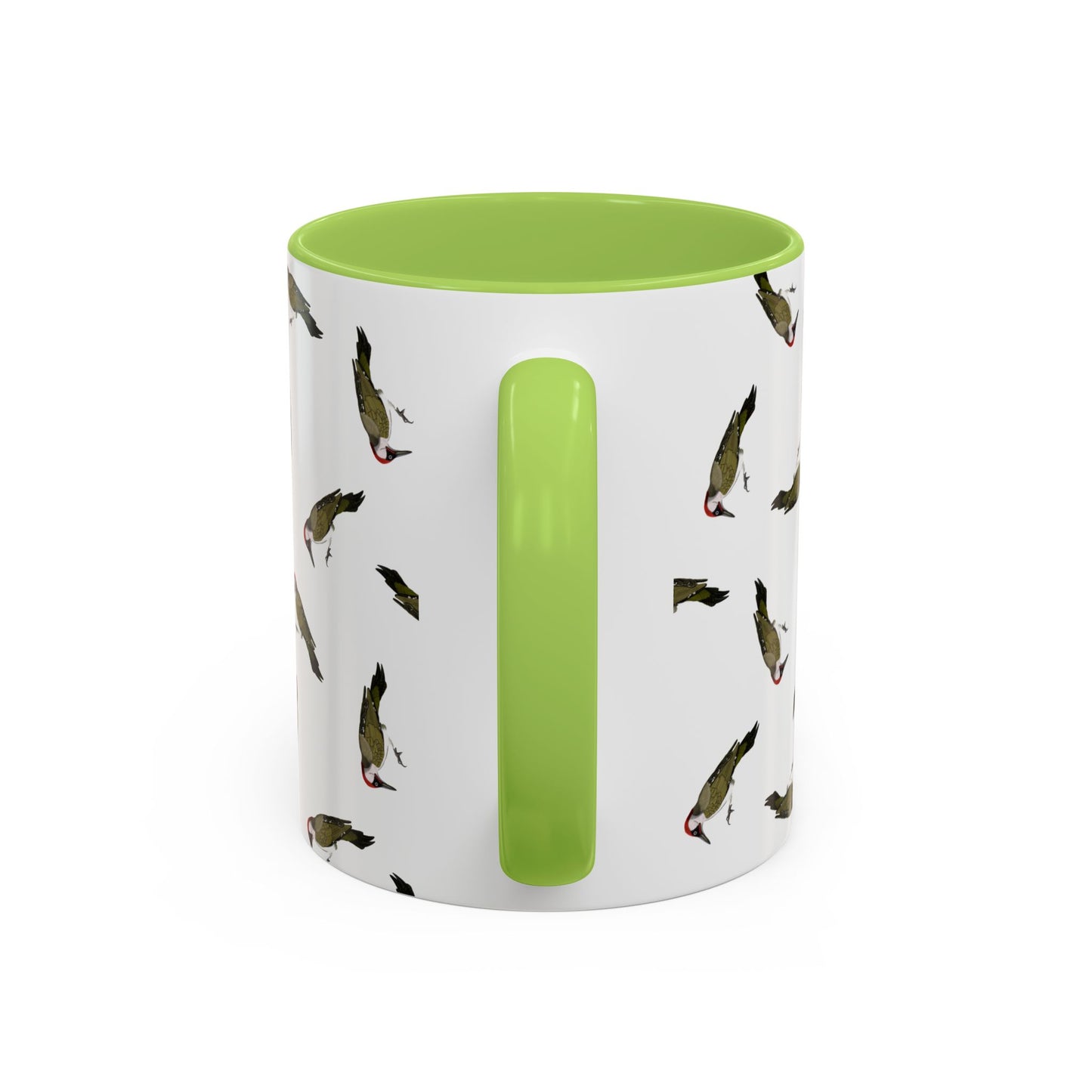 Grünspecht Tasse mit Streumuster | Vogelmotiv Kaffeebecher für Vogelbeobachter & Naturfreunde
