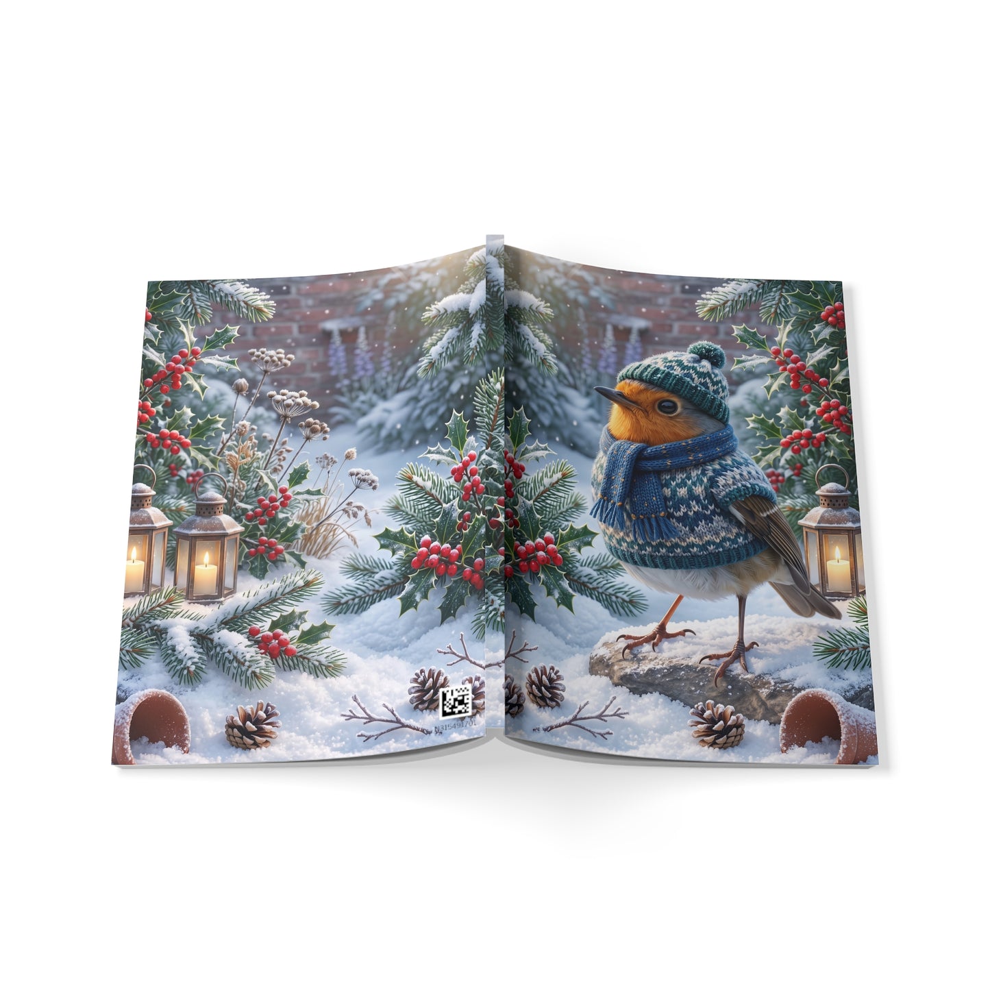 Rosi Rotkehlchen Cozy Winter Notizbuch A5 | Liniert | Vogelmotiv